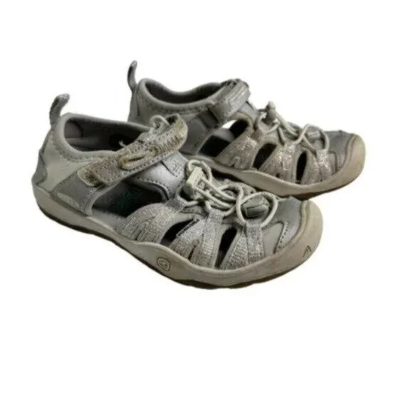 KEEN | Silver & Gray Toddler Waterproof Velcro Closure Sport Sandals Size 11 - Picture 2 of 9